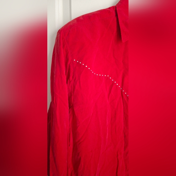 Longhorn by nivel western wear usa vintage red beaded top blouse shirt small - Picture 7 of 16